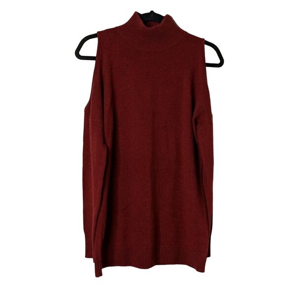 Halogen (Nordstrom) Cold Shoulder Turtleneck Sweater Red Rosewood - M - NWOT - Picture 1 of 6